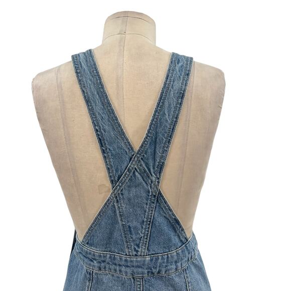 Free People Louise Denim Skirtall Overall Dress Medium Wash Blue Size 0 - Picture 9 of 13